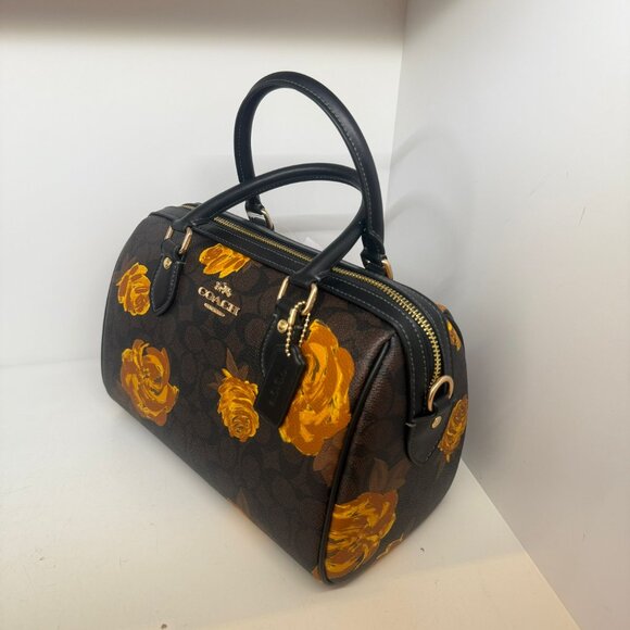 coach Rowan Satchel Bag In Signature Canvas With Floral Print cce30 - Picture 3 of 7